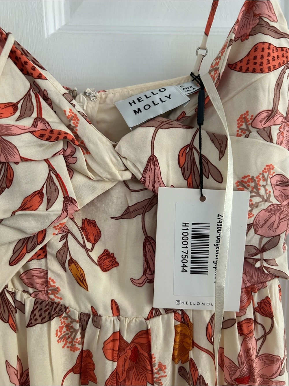 Hello Molly Ivory Maxi Dress with Orange Floral Print - Picture 4 of 4